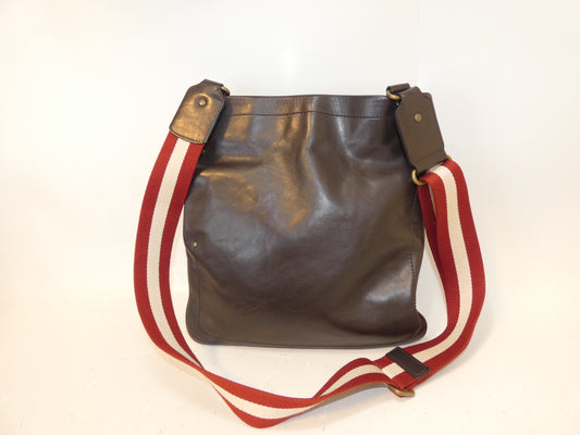 BALLY Leather Dark Brown Shoulder Bag