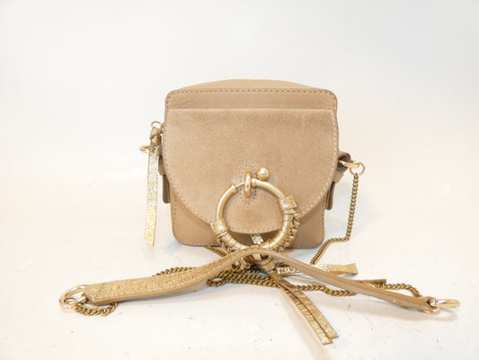SEE BY CHLOE SEE BY CHLOE Leather Suede Joan Camera Bag with Chain Shoulder Strap