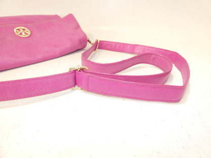 Tory Burch Logo Leather Pink Shoulder Bag
