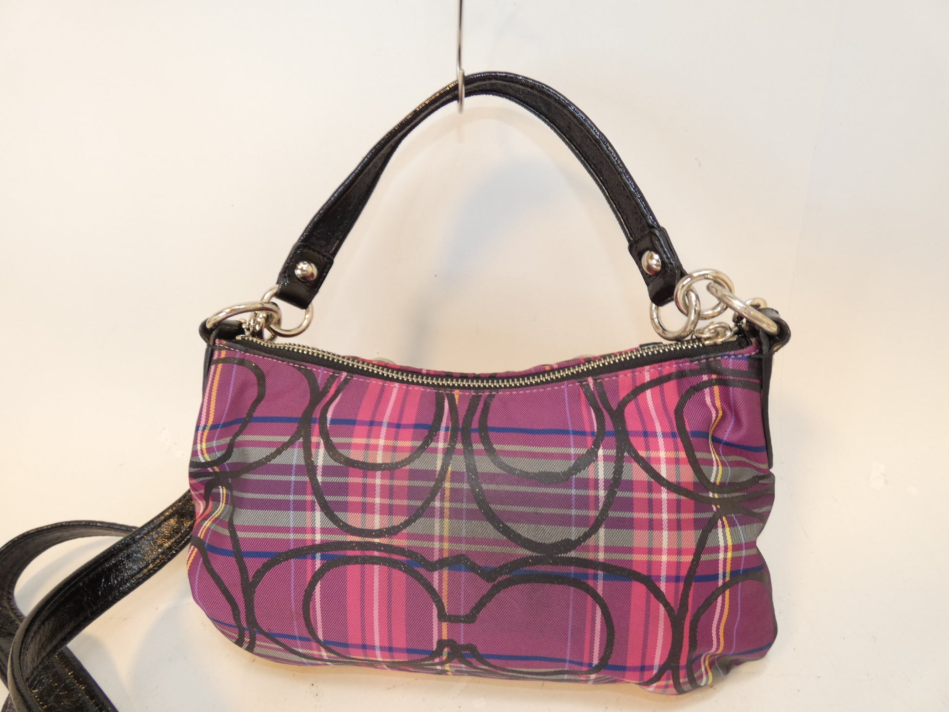 COACH 2-way Check Signature Hand Shoulder Bag
