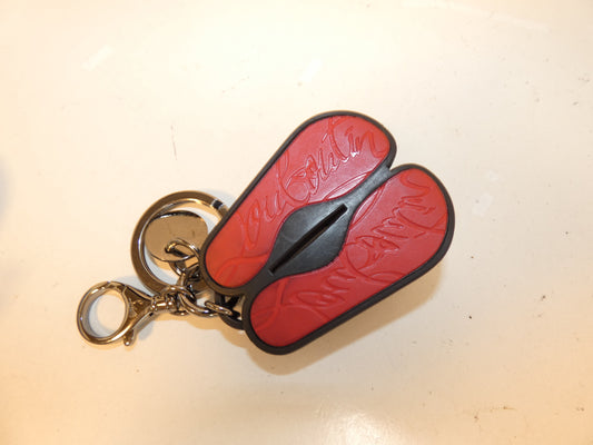 Christian Louboutin Sandal Motif Black Key Ring Key Case Key Holder