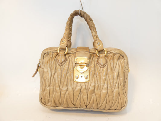 Miu Miu Miu Miu Matelasse Rock Leather Handbag