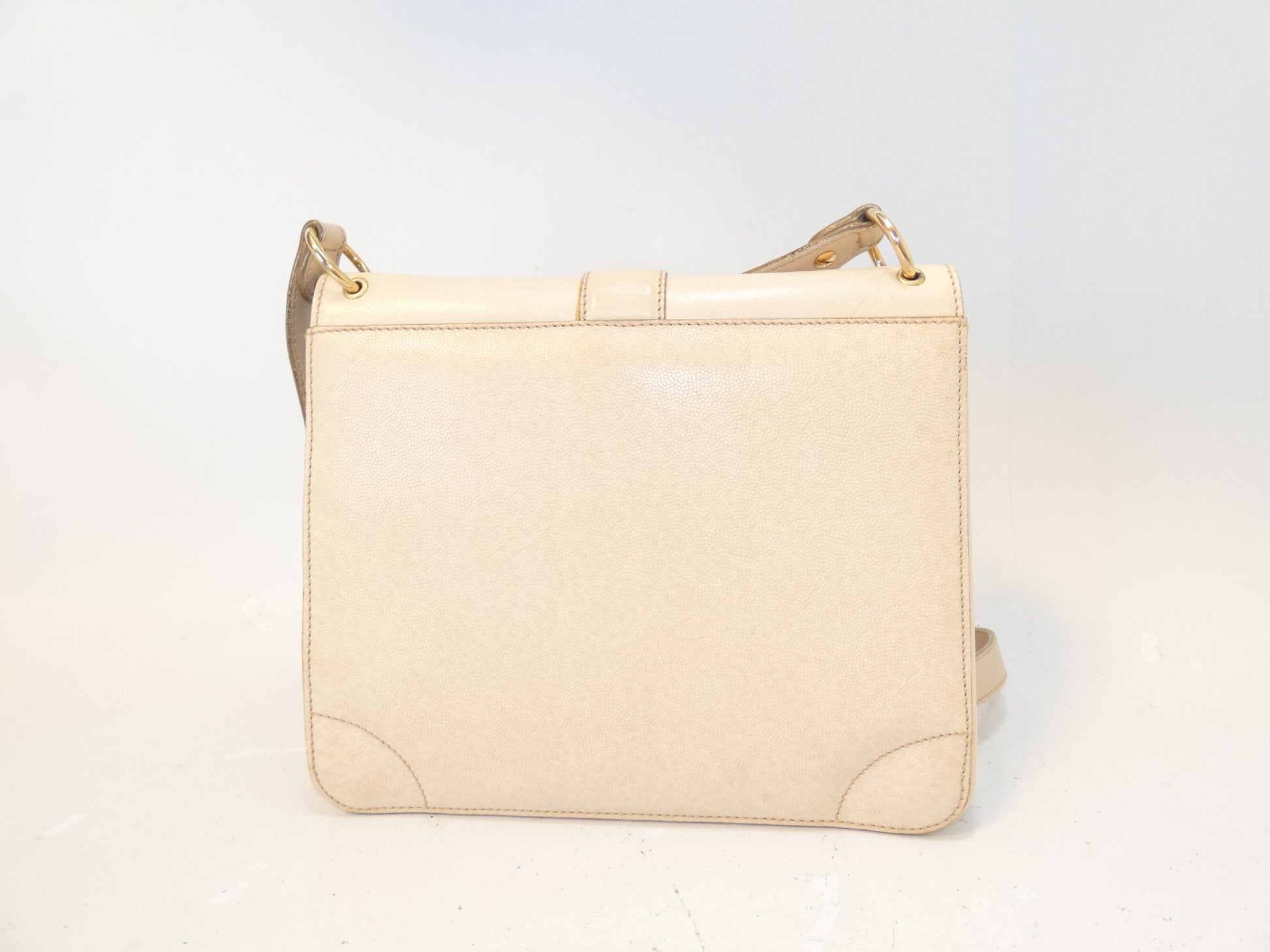 Salvatore Ferragamo Gancini Rock Caviar Leather Shoulder Bag