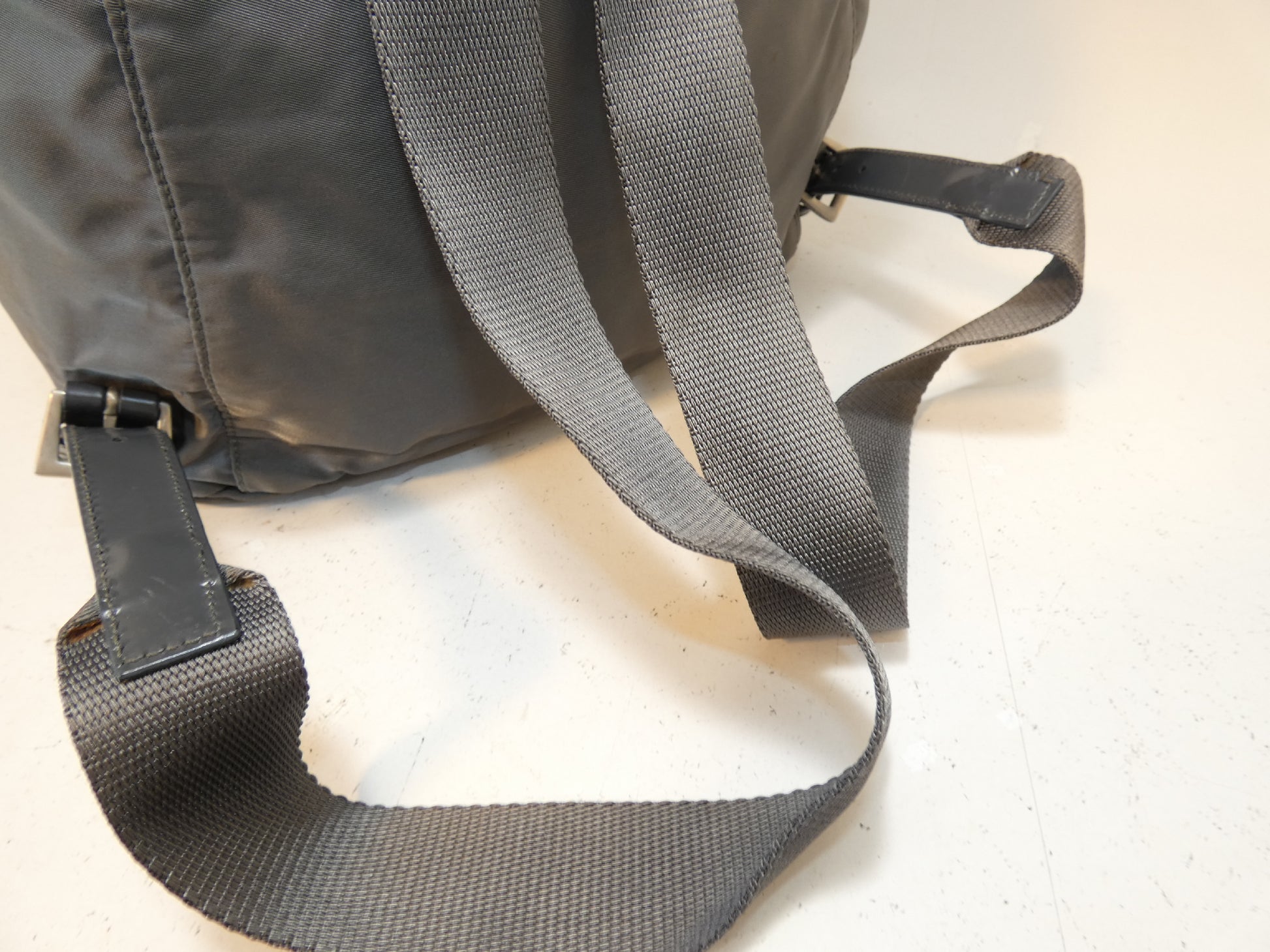 PRADA Nylon Triangle Plate Backpack