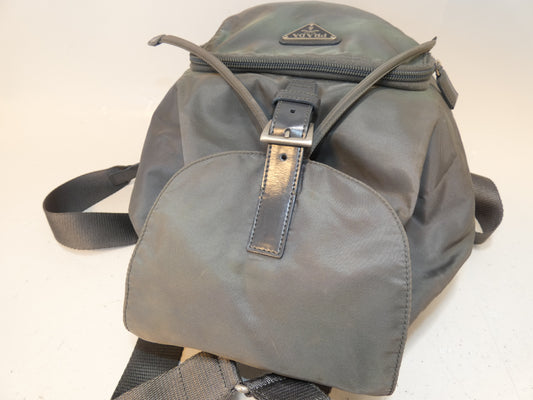 PRADA Nylon Triangle Plate Backpack
