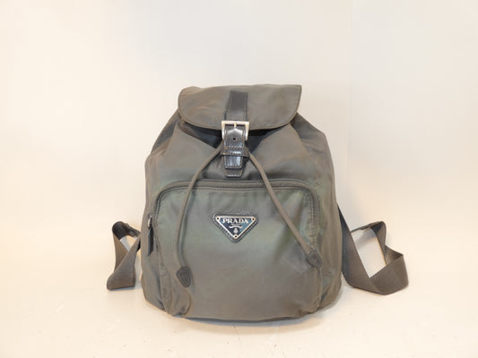 PRADA Nylon Triangle Plate Backpack
