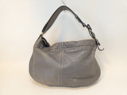 Salvatore Ferragamo Vara Leather Ribbon Gray One-Shoulder Shoulder Bag