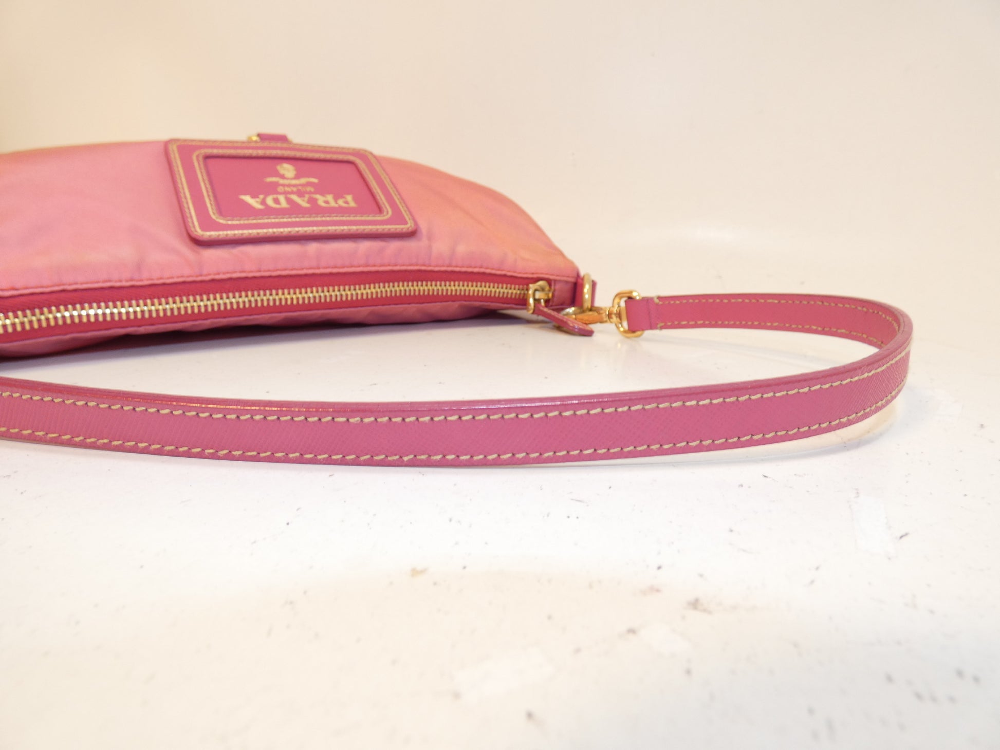 PRADA Front Logo Saffiano Nylon Hand One-Shoulder Handbag