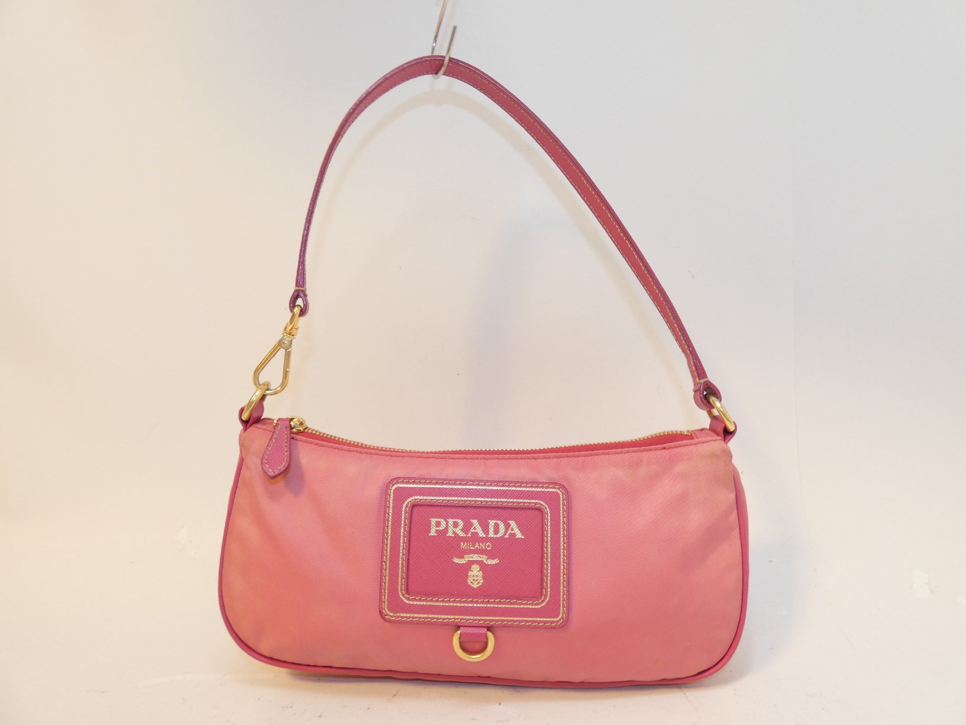 PRADA Front Logo Saffiano Nylon Hand One-Shoulder Handbag
