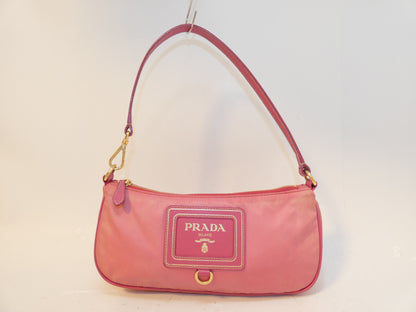 PRADA Front Logo Saffiano Nylon Hand One-Shoulder Handbag