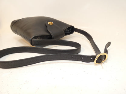 GUCCI Interlocking Leather Black Push Lock Shoulder Bag