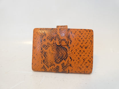 Yves Saint Laurent Embossed Leather Orange Folding Wallet