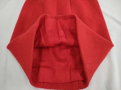 CHANEL Set Red No-Collar Jacket/Tight Skirt Size 34 Other Apparel
