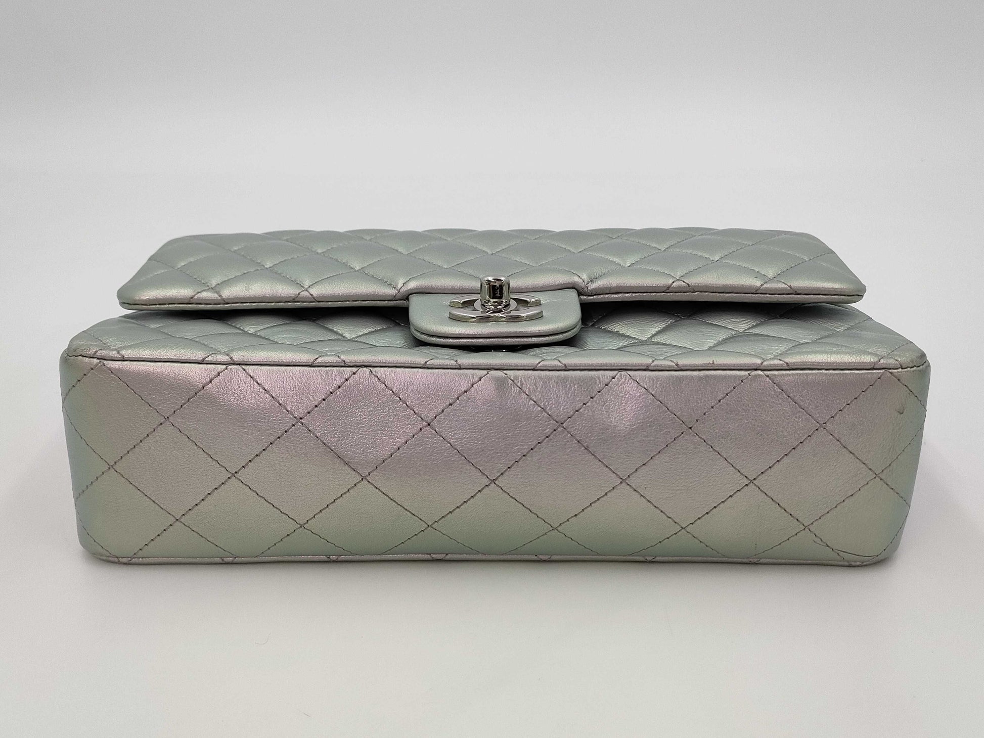 CHANEL Lambskin W25 Rampoule Silver Shoulder Bag