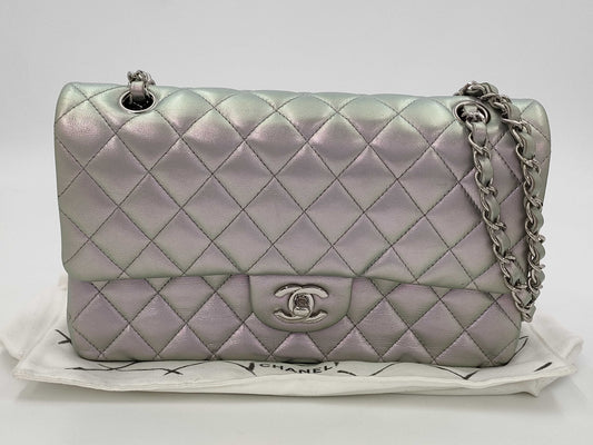 CHANEL Lambskin W25 Rampoule Silver Shoulder Bag