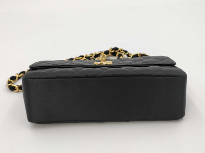 CHANEL Mini Matelasse Satin Chain Shoulder Bag in Black