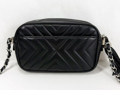 CHANEL Black Chevron Fringe Camera Bag, W20cm, Approx. 25 Series [Sealed], Silver Hardware, Shoulder Bag, 25655786