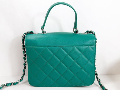 CHANEL Caviar Skin Green Half COCO Shoulder Bag, W20cm, Approx. 23 Series [G Card, Dust Bag, and Sticker Included] Silver Hardware Shoulder Bag 23981557