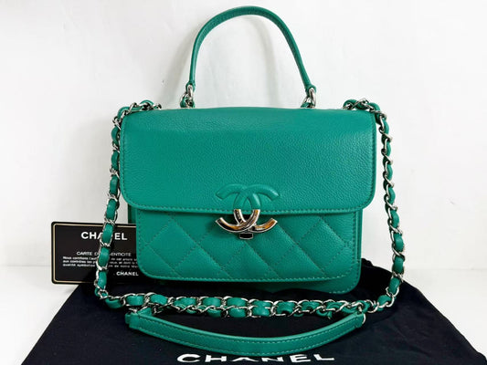 CHANEL Caviar Skin Green Half COCO Shoulder Bag, W20cm, Approx. 23 Series [G Card, Dust Bag, and Sticker Included] Silver Hardware Shoulder Bag 23981557