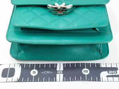 CHANEL Caviar Skin Green Half COCO Shoulder Bag, W20cm, Approx. 23 Series [G Card, Dust Bag, and Sticker Included] Silver Hardware Shoulder Bag 23981557