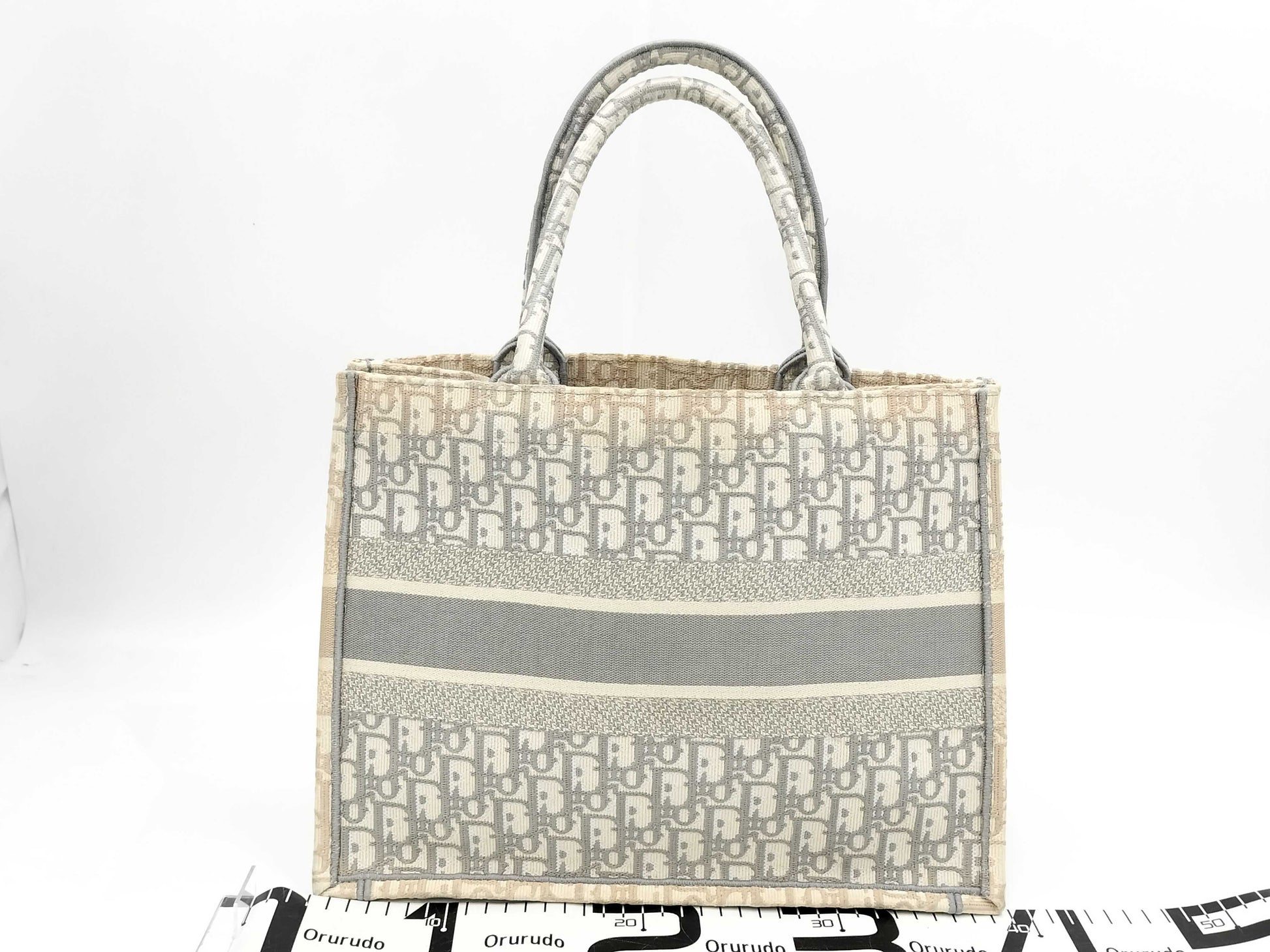 Christian Dior Dior Book Tote Tote Bag Handbag Trotter 50-MA-0251 Gray