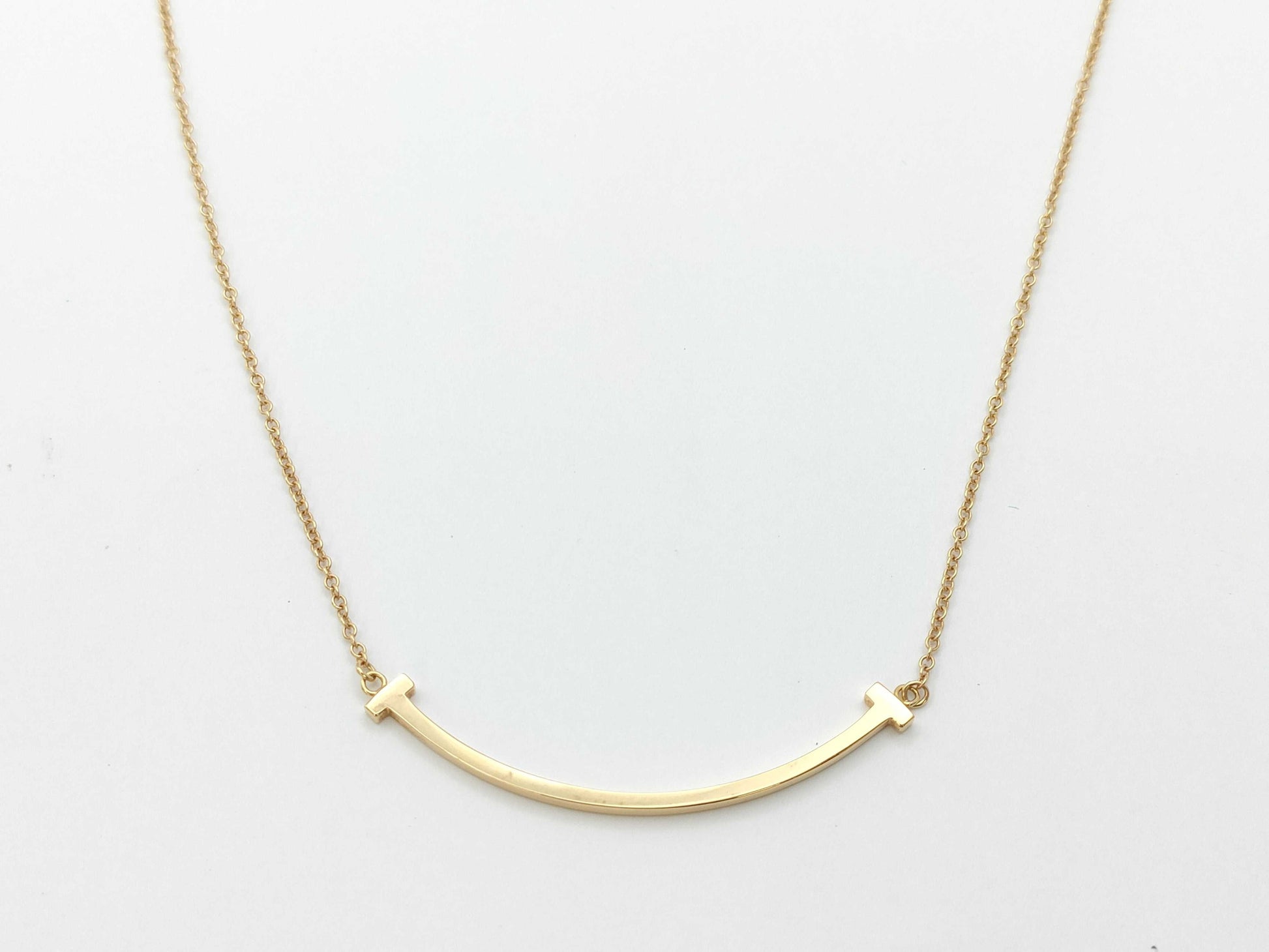 Tiffany & Co. T Smile Small Necklace in Yellow Gold and Au750, 2.8g 