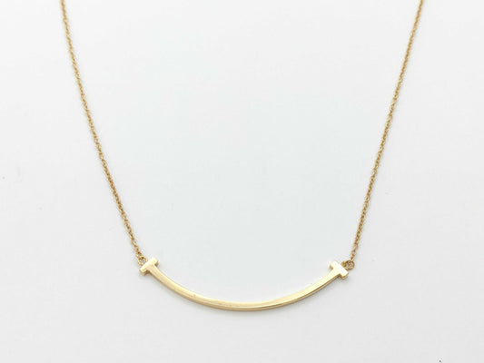 Tiffany & Co. T Smile Small Necklace in Yellow Gold and Au750, 2.8g 