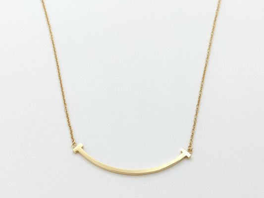 Tiffany & Co. T Smile Small Necklace in Yellow Gold and Au750, 2.8g 