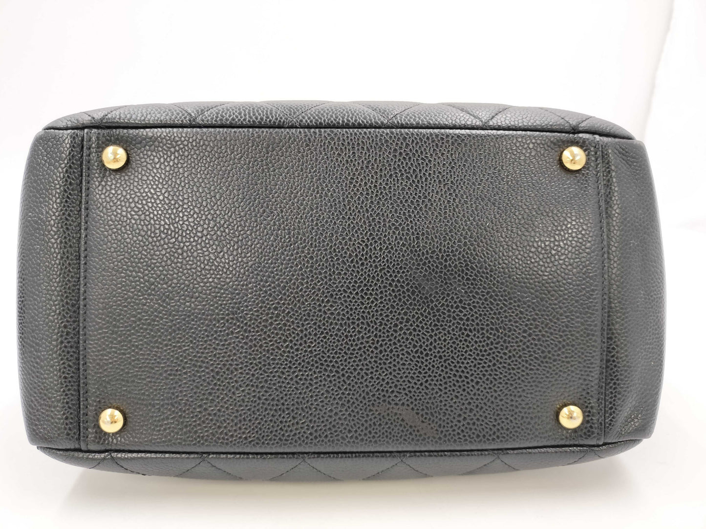 CHANEL Caviar Skin Matelasse Chain Handbag, No. 9. Accessories: Dust bag, guarantee card.