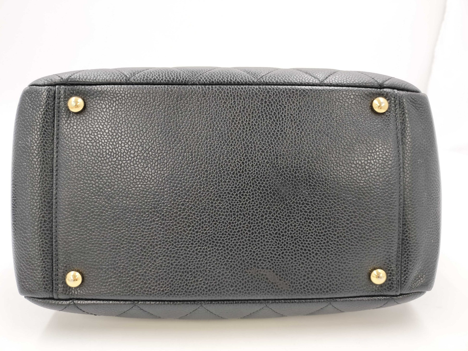 CHANEL Caviar Skin Matelasse Chain Handbag, No. 9. Accessories: Dust bag, guarantee card.