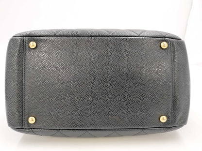 CHANEL Caviar Skin Matelasse Chain Handbag, No. 9. Accessories: Dust bag, guarantee card.