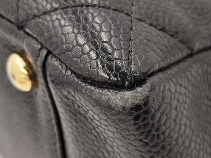 CHANEL Caviar Skin Matelasse Chain Handbag, No. 9. Accessories: Dust bag, guarantee card.