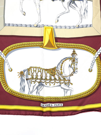 HERMES Carré 90 Scarf, Silk, Horse Carriage, Fully Dressed, Scarf