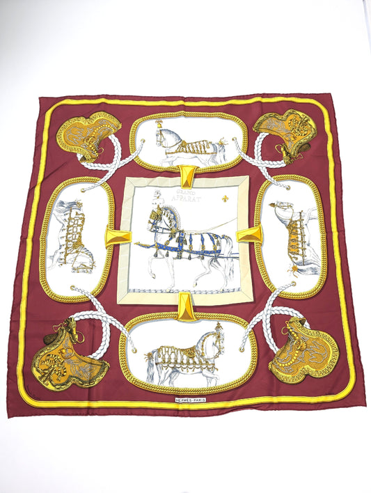 HERMES Carré 90 Scarf, Silk, Horse Carriage, Fully Dressed, Scarf