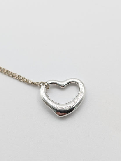 Tiffany & Co. Tiffany & Co. Open Heart Necklace, 925, Current Clasp, 7.1g