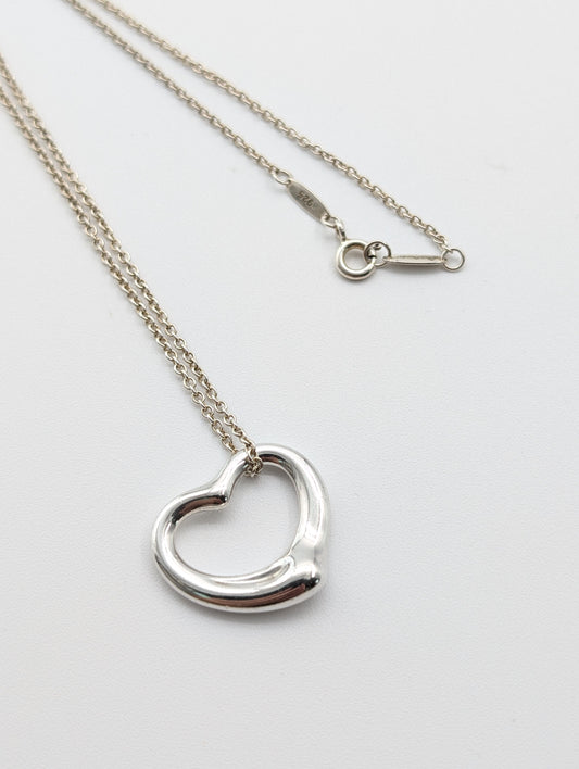 Tiffany & Co. Tiffany & Co. Open Heart Necklace, 925, Current Clasp, 7.1g