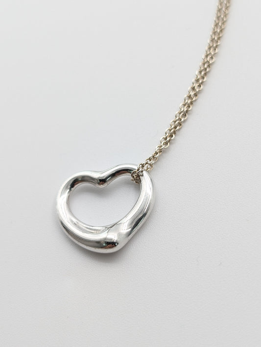Tiffany & Co. Tiffany & Co. Open Heart Necklace, 925, Current Clasp, 7.1g