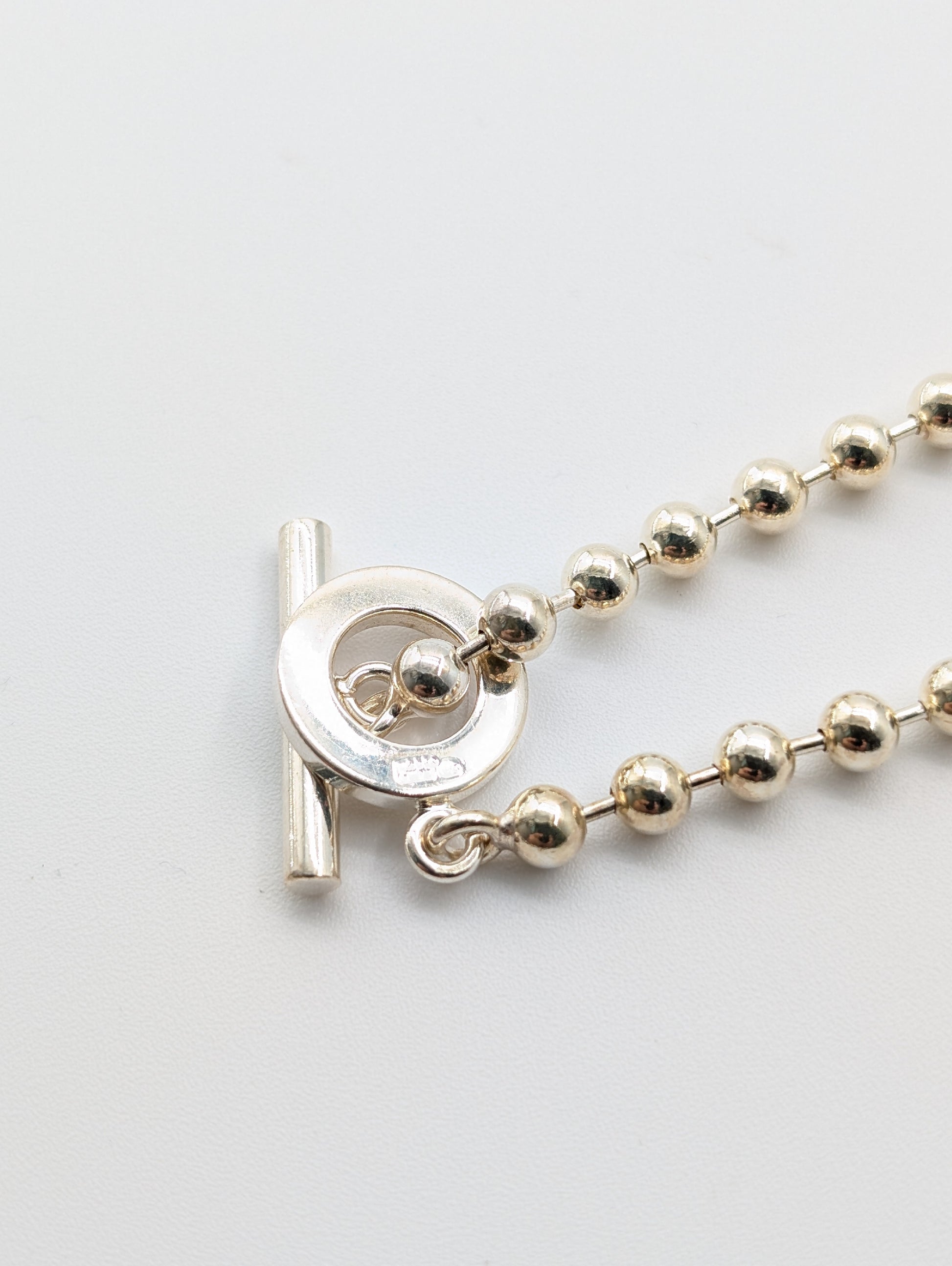 GUCCI Ball Chain Toggle 925 15.9g Bracelet/Bangle