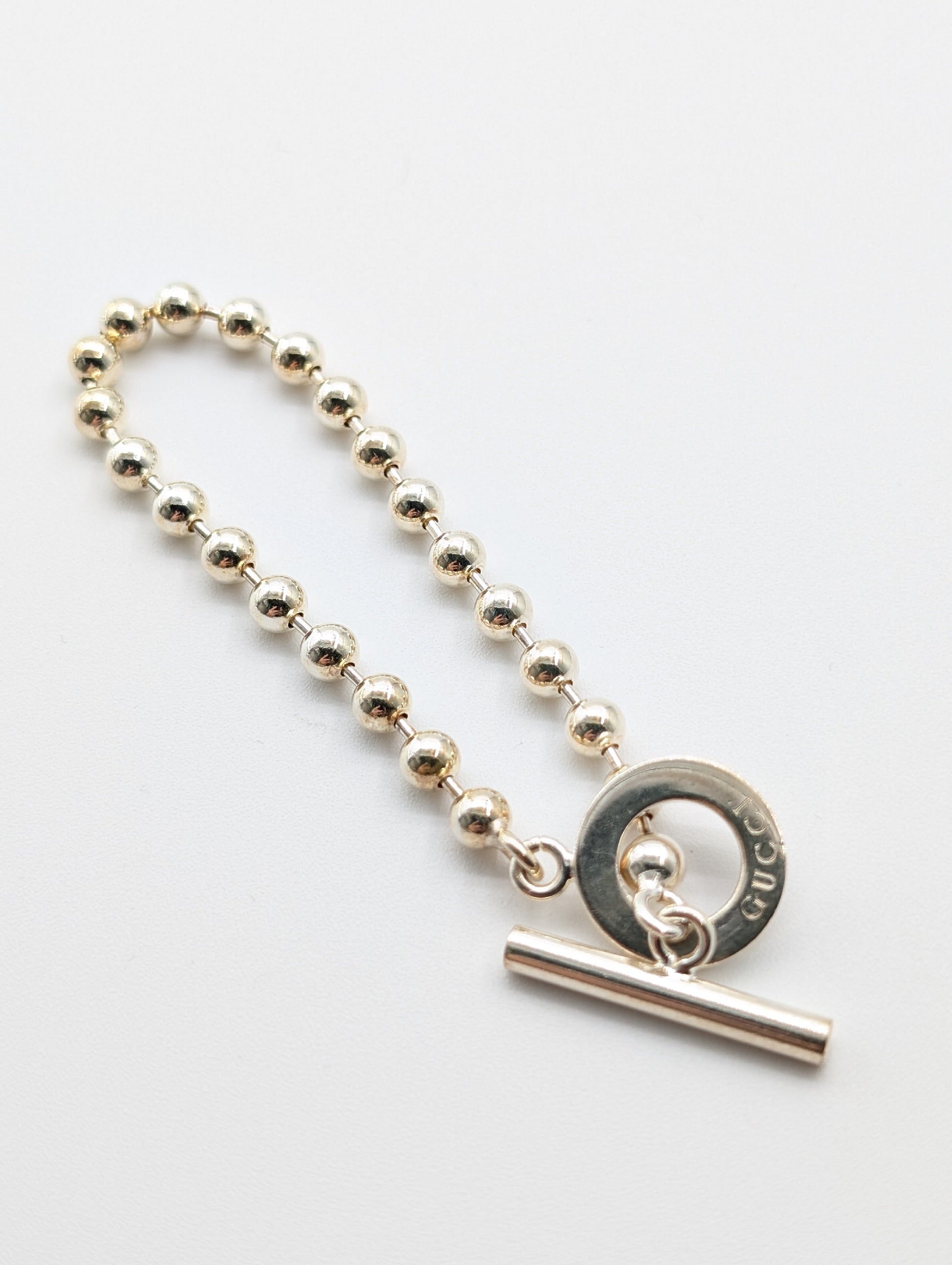 GUCCI Ball Chain Toggle 925 15.9g Bracelet/Bangle