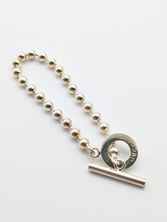 GUCCI Ball Chain Toggle 925 15.9g Bracelet/Bangle