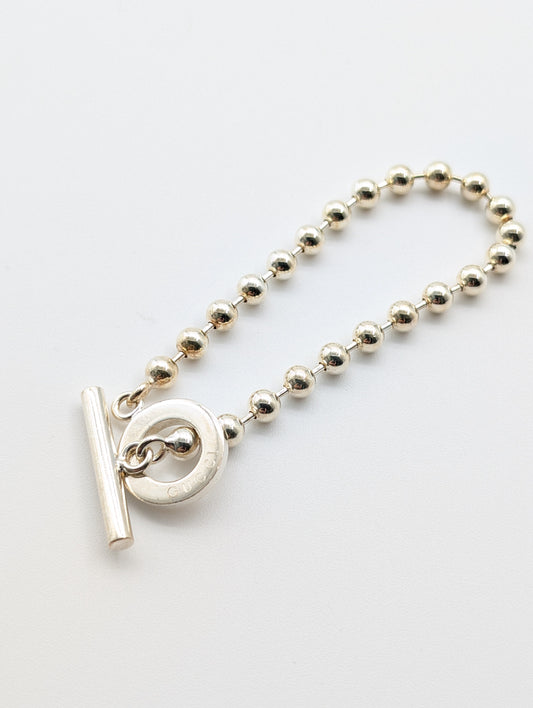 GUCCI Ball Chain Toggle 925 15.9g Bracelet/Bangle