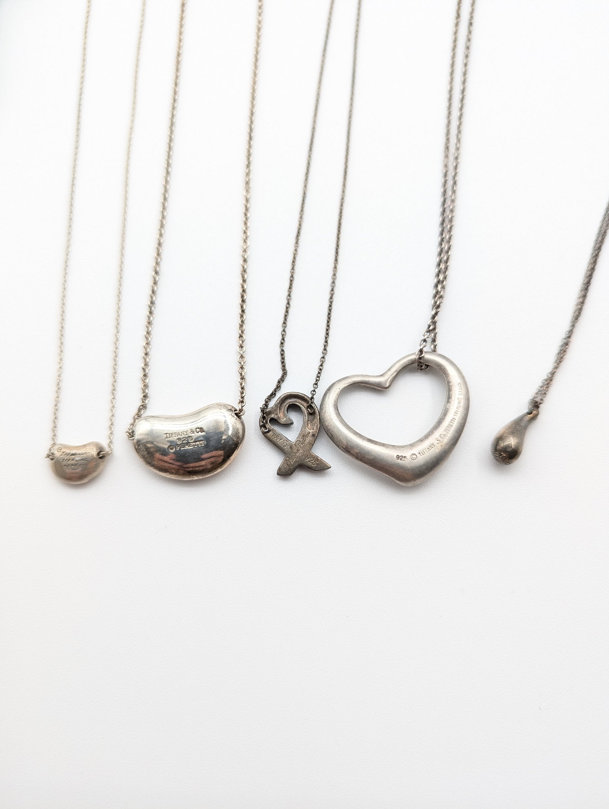 Tiffany & Co. 5-Piece Open Heart Large Necklace Set, 28.7g, Accessory Set 