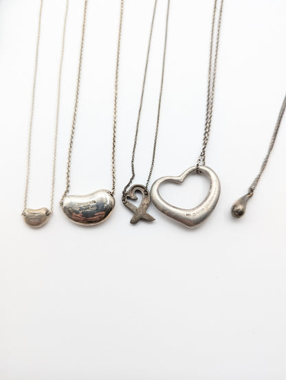 Tiffany & Co. 5-Piece Open Heart Large Necklace Set, 28.7g, Accessory Set 