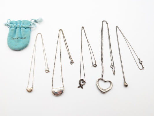 Tiffany & Co. 5-Piece Open Heart Large Necklace Set, 28.7g, Accessory Set 