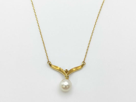 MIKIMOTO Pearl Necklace, approx. 7.0mm diameter, 18K gold, 2.5g 