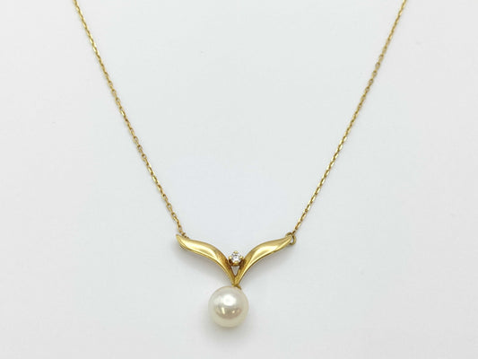 MIKIMOTO Pearl Necklace, approx. 7.0mm diameter, 18K gold, 2.5g 
