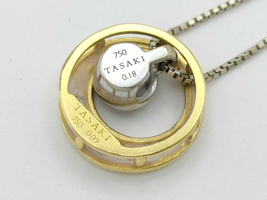 TASAKI D0.18ct FD0.09ct 750/K18WG 4.9g Necklace 