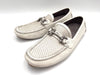 Salvatore Ferragamo Gancini Horsebit Leather Loafers in White, Size 8