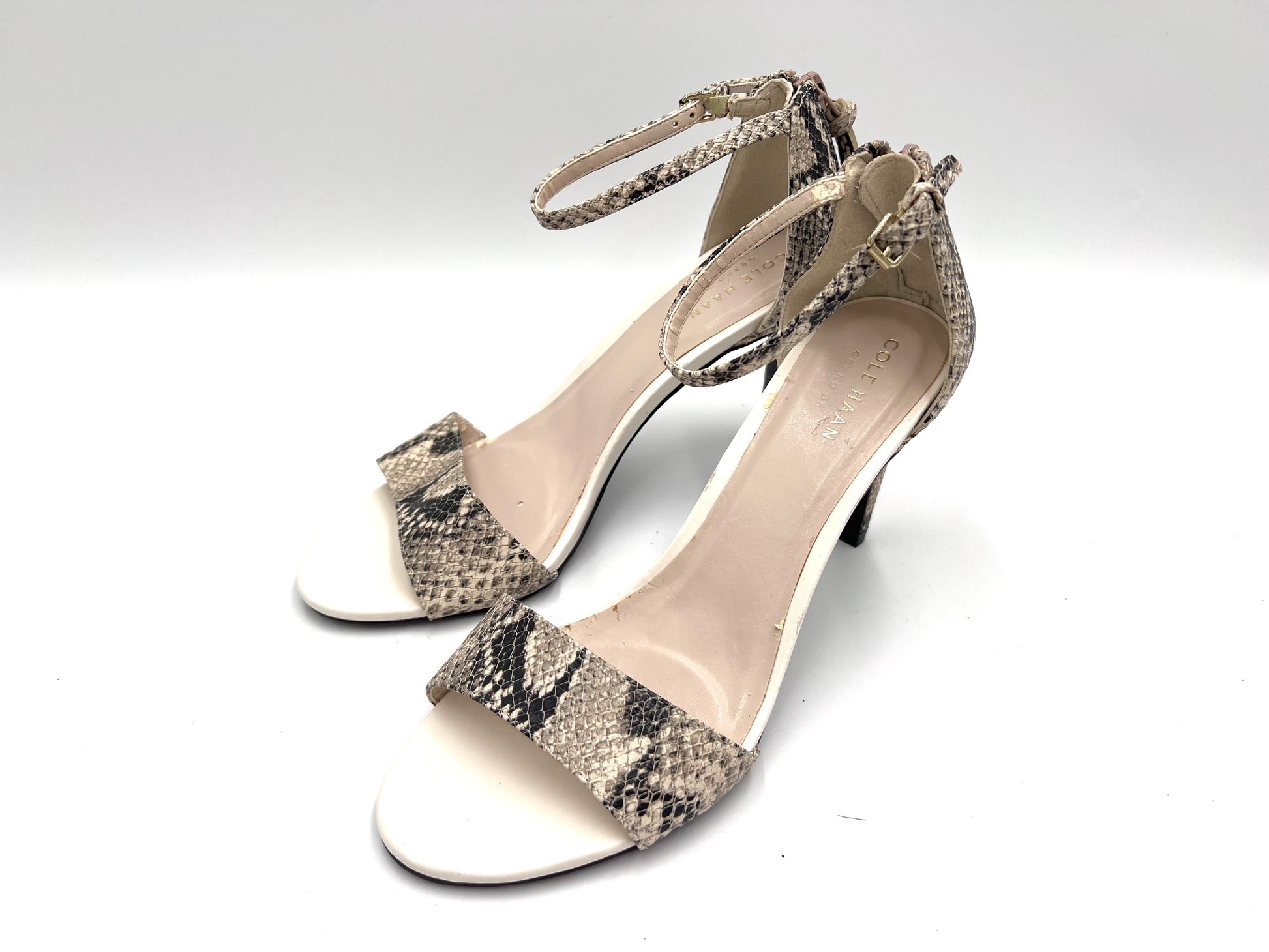  Cole Haan Cole Haan Cole Haan Python Print Ankle Strap Sandals Size 6 1/2