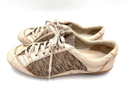 Dior Trotter Sneakers in Beige, Size 38 1/2